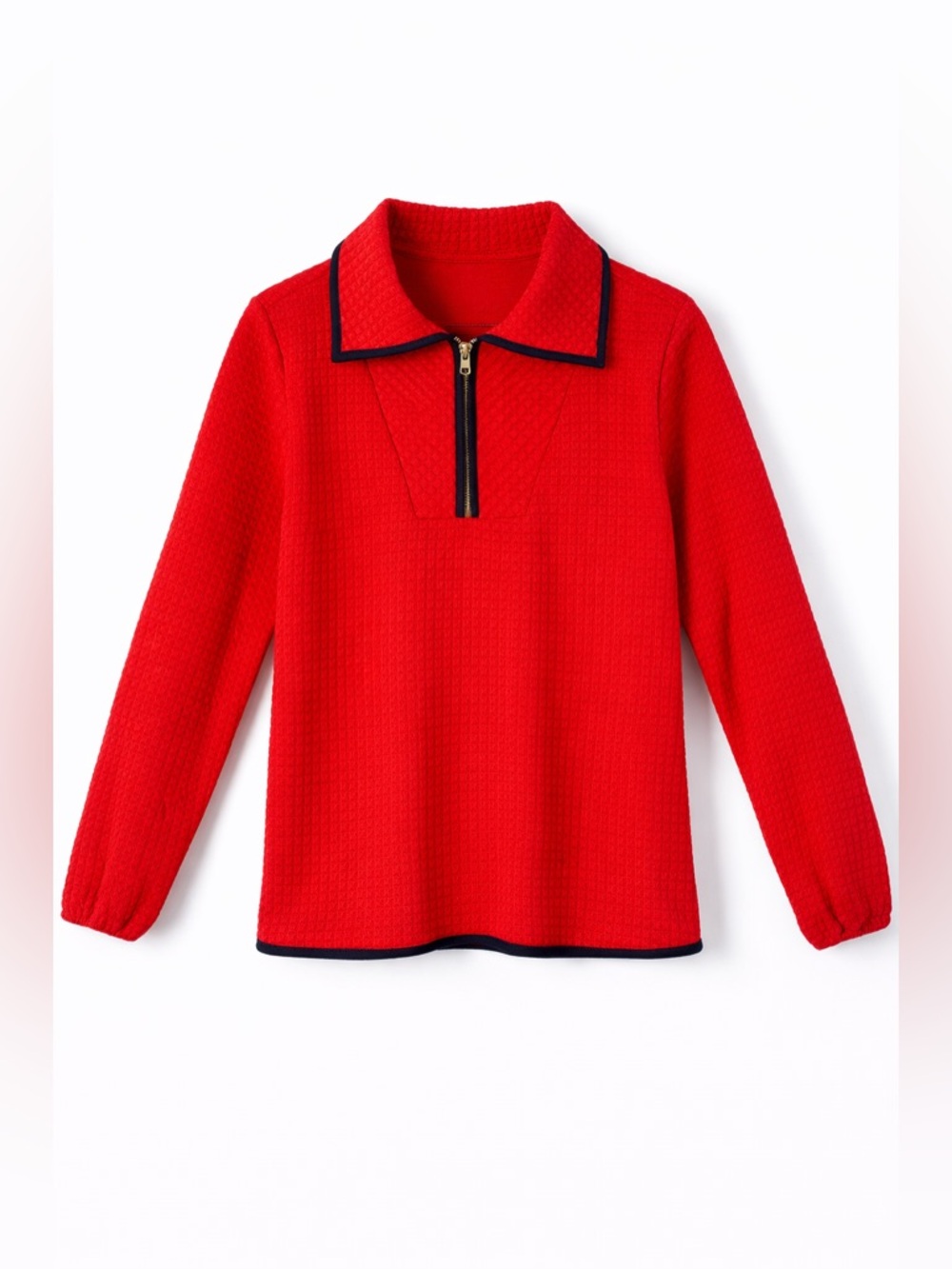 Dudley Stephens Vista Pullover Womens Medium Red Waffle Knit Preppy